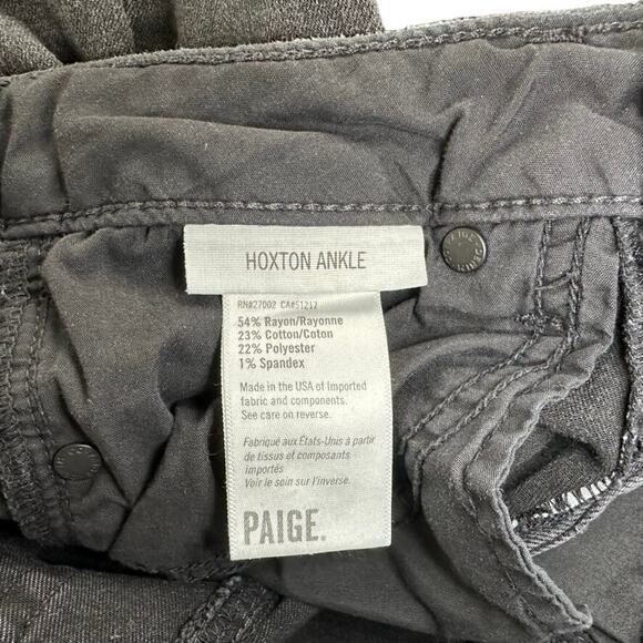 Paige Hoxton Ankle Black Destructed Un-Done Pants Size 25 5 Pocket Mid-Rise - Picture 8 of 8
